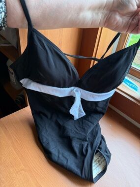 Silhouette Black and White One-Piece Swimsuit